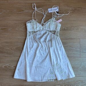 For Love And Lemons Baby’s Breath Lace Slip Dress in White